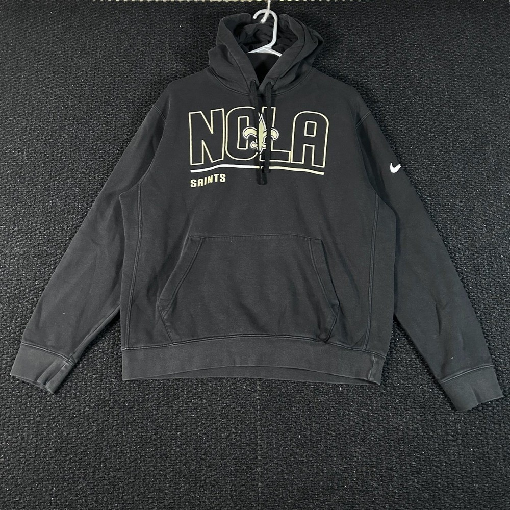 Nike NOLA Saints Black Pullover Hoodie‎ Sweatshirt Men's XL